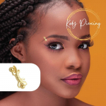 KODY PIERCING 18K paauksuotas antakių auskaras su salamandra ir 925 sterlingų sidabru &ndash; kokybi&scaron;kas auskarų vėrimas