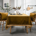 Vienspalvis kutais Olandų velvetas Stalo staltiesė Žalia Valgomasis Kavos staliuko uždangalas Prabangus Vestuvių vakarėlis Stačiakampis Kvadratinis Apvalus Audinys Mink&scaron;tas 150x210cm-Rectangle auksas