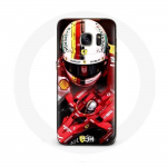 Coque pour Samsung Galaxy S7 Edge Formule 1 Sebastian Vettel F1 Rouge