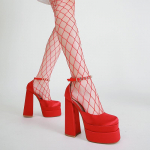 Women High Heels Sexy Ladies Ultra High Heel Sandals Graffiti Buckle Ultra High Platform shoes Square Toe Shoes 35 geltona