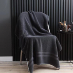 100 % grynos medvilnės vonios rank&scaron;luostis, suaugusiųjų vonios rank&scaron;luostis, gerai sugeriantis vandenį, namuose sutir&scaron;tintas vonios rank&scaron;luostis 35x75cm juoda