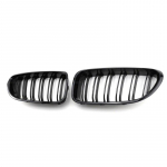 New Look automobilių grotelės priekinės inkstų blizgios 2 eilučių dvigubos juostos, skirtos BMW 6 serijai F06 F12 F13 2012-2017 m. All Black gray