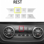 Automobilio oro kondicionieriaus prietaisų skydelio mygtukų dangtelis Žiniasklaidos garsumo mygtukų dangtelio lipdukai Mercedes Benz GLE SL M ML GL CLS AMG C GLK Rest model
