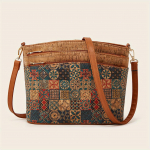 Vintažinis gėlių ra&scaron;tas Crossbody krep&scaron;ys, moteri&scaron;kas medžio žievės ra&scaron;tas piniginė Etninio stiliaus pečių krep&scaron;ys