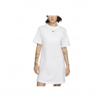 Nike Sportswear Essential Vienspalvė Suknelė su apvalia kaklo i&scaron;kirpte Laisva trumpomis rankovėmis Moteri&scaron;ka Suknelė Balta DV7883-100 S