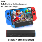 VAORLO Ne&scaron;iojama įkrovimo doko bazė su 4K HDMI suderinamu adapteriu / USB 2.0 / C tipo prievadas, skirtas Nintendo jungikliui / OLED doko jungiklis