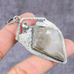 Natural Ocean Fume Agate, Topaz Gemstone 925 Sterling Silver Pendant 2.22 l4k26