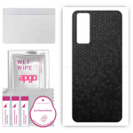apgo Protective Skin Sticker for the back compatible with Vivo Y75s 5G, Wrap Film, Foil, Vinyl - Pattern Black Honeycomb
