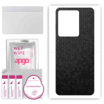 apgo Protective Skin Sticker for the back compatible with Realme GT3, Wrap Film, Foil, Vinyl - Pattern Black Honeycomb