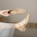 Moteris Pavasarinis laisvalaikio kvadratinis pir&scaron;tas Žemas mink&scaron;tas padas Batai Lolita Balerina Raudoni Butai Moteri&scaron;ka Eleganti&scaron;ka prancūzi&scaron;ka retro sagtis Mary Janes