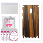 apgo Protective Skin Sticker for the back+sides compatible with OnePlus 6T ML, Full Wrap Film, Foil, Vinyl - Pattern Tigerwood