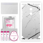 apgo Protective Skin Sticker for the back+sides compatible with Xiaomi Redmi 5, Full Wrap Film, Foil, Vinyl - Pattern White Marble