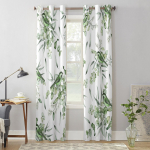 Vasarinės žali lapai pauk&scaron;tis akvarelė langų užuolaidos svetainei miegamojo užuolaida modernios virtuvės žaliuzės užuolaidos 135W x 60H(cm) x1