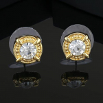 Apskriti balti akmeniniai auskarai-vinukai