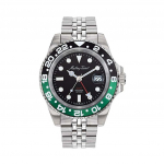 Mathey-Tissot Rolly Mathy Vintage GMT nerūdijančio plieno juodas kvarcinis ciferblatas H903ANV 100M vyri&scaron;kas laikrodis juoda