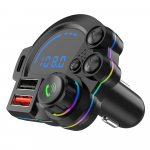 Automobilinis Bluetooth MP3 laisvų rankų įrangos skambutis P22 naujas automobilio FM siųstuvas QC3.0 + PD20W dvigubas greitas įkrovimas juoda