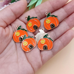 Auk&scaron;tos kokybės rankų darbo medžiagos pakabukas stilingas lydinys, varvantis 6/10 vnt. &bdquo;Pasidaryk pats&ldquo; priedai Helovino moliūgų karoliukai Pumpkin 5 /6pcs