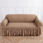 Sofa Cover All-Inclusive Universal Lazy Non-Slip Seersucker Milky White Integrated Elastic Sofa Double145x185cm