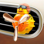 Mielas &bdquo;Pilot Duck&ldquo; automobilio oro gaiviklis, automobilio difuzorius, besisukantis sraigtas animacinių filmų automobilio ventiliatoriaus ventiliatorius Kūrybinis automobilių kvepalų papuo&scaron;imas automobiliams oro ventiliatorius ruda