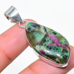 Ruby Zosite Lab-Created Handmade 925 Sterling Silver Jewelry Pendant 1.93 r3z51