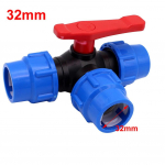 PE vamzdžio 3 krypčių rutulinis ventilis 20/25/32/40/50mm plastikinis ventilis rutulinis ventilis ventilis 32mm