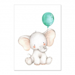 Dramblys su balionu, pie&scaron;inys ant drobės, tapyba darželio plakatai ir spaudiniai Sieninės nuotraukos Kūdikių vaikų kambario dekoras be rėmelio 21*30cm No Frame