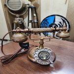 Žalvarinis antikvarinis telefonas Royal Marine Fiksuotas žalvarinis sukamasis telefonas