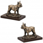 French Bulldog, Frenchie - dog figurine, statue on white marble, trophy for Art-Dog dog show exhibition