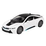 1/24 BMW I8 Superautomobilio lydinio modelis Diecast žaislinės transporto priemonės Modeliavimo metalinis automobilio modelis Vaikų gimtadienio dovanos balta