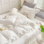 Pink Princess Wind A klasės skalbtų medvilninių nėrinių antklodžių rinkinys Keturių dalių paklodė bendrabučio lova Trijų dalių princesė vėjas 1.2m bed