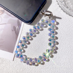 1 vnt Fashion Glitter Mobiliojo telefono dirželis Auk&scaron;čiausios klasės prabangus telefonas, trumpas pakabinamas virvelė Kūrybi&scaron;ka i&scaron;skirtinė rie&scaron;o grandinėlė su karoliukais A7