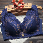 Seksuali nėrinių Push Up liemenėlė moterims Gėlėmis siuvinėta Bralette Moteri&scaron;ki apatiniai Liemenėlė Mergaičių apatiniai rūbai Ploni 32/70 karali&scaron;kos mėlynos spalvos