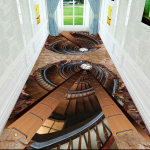 3D gėlių ir žolės koridoriaus ilgi kilimai Lengvas prabangus prie&scaron;kambario kilimėlis Neslystantis bėgimo kilimas Pastoracinis kelio laiptų kilimėlis W160*H200CM