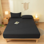 Mink&scaron;ta ir lygi vienspalvė &scaron;lifuota medvilninė paklodė viengulėms ir dvigulėms lovoms, užtikrinanti komfortą ir apsaugą nuo dulkių. 180cm*200cm Single Fitted Sheet juoda