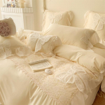 &bdquo;Princess Wind Butterfly&ldquo; nėriniai dideli nėriniai skalbta medvilninė patalynė, dviguba keturių dalių rinkinys 1.5m bed