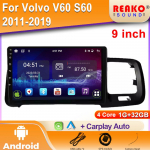 Android automobilinis radijas Volvo V60 S60 2011-2019 vaizdo daugialypės terpės Bluetooth grotuvas navigacija GPS Carplay automagnetola stereo 4 core 1GB+32GB carplay