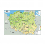 Anglų žemėlapis Lenkija Žemėlapis Geografinis žemėlapis Sienų dekoro fonas Gyvenimas Namai Studijos reikmenys Dekoratyvinis kabantis paveikslėlis 42*30cm