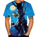 Gyvi Mirusieji 3D Spausdintas Mar&scaron;kinėlis Rokas Apvali Kaklo I&scaron;kirptė Trumpomis Rankovėmis Heavy Metal Mada Kasdienis Vyri&scaron;kas Unisex Vir&scaron;us L