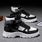 Mada Mada Vyri&scaron;ki Odiniai Batai 2024 Tendencijos Motocikliniai Batai Chelsea Auk&scaron;takulniai Batai Vandeniui Atsparūs Patogūs Platforminiai Darbo ir Saugos Batai 44 juoda