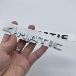 Skirta A B C E G S ML SL CL GLA CLA klasės 4MATIC 4 MATIC bagažinės chromuoti matiniai juodi raidžių emblemos ženkliuko lipdukai 4 MATIC-Silver