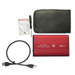 2,5 colio HDD SSD dėklas i&scaron; USB 2.0 į SATA i&scaron;orinį mobilųjį standųjį diską, palaiko 3 TB aliuminio lydinio HDD korpuso kietojo disko dėklas raudona