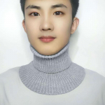 Vyrai &scaron;ilti rudeniniai žiema netikra apykakle Kaklo skara Mink&scaron;ta megzta kaklaskarė madinga vienspalvė pilka