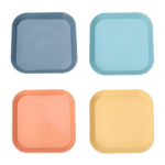 4 vnt. Lengvos nedūžtančios lėk&scaron;tės Daugkartinio naudojimo indaplovėje Mikrobangų krosnelėje saugios pietų lėk&scaron;tės Spalvingos kasdienės kvadratinės apvalios lėk&scaron;tės 4pcs Round