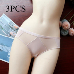 Ploni Seksualūs Apatiniai Žemo Liemens Kelnaitės Tinklelio Apatiniai Moteri&scaron;kos Ledo &Scaron;ilko Kelnaitės Kvėpuojančios Triko Kelnaitės M juoda