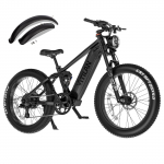 VITILAN T7 Pro visos pakabos elektrinis kalnų dviratis, 26 colių &bdquo;fat Tire Ebike&ldquo;, 52 V 20 AH nuimamas akumuliatorius juoda