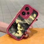 Mink&scaron;tas silikoninis kvadratinių kopėčių spausdinimo ra&scaron;tų telefono korpusas, pilnas dangtis, fotoaparatas, atsparus smūgiams, guminis dėklas, skirtas Xiaomi Redmi Redmi K50 juoda