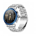 Rainbuvvy KC83 Bluetooth skambutis I&scaron;manusis laikrodis 1,43 colio apvalus ekranas JL7013A6 Android 1ATM atsparus vandeniui Laikrodis 450mAh Palaiko daugiakalbį &Scaron;irdies ritmo Steel strap mėlyna
