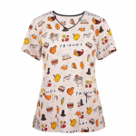 Moteri&scaron;ka trumpomis rankovėmis marginta uniforma darbo uniforma V formos i&scaron;kirpte ki&scaron;enė apsauginė uniforma XXXXXL