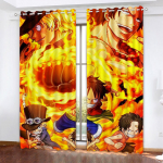 Monkey D Luffy Tamsinanti užuolaida, One Piece, Poliesteris, Animacinis, Tinka miegamajam, Vaikams, Suaugusiems, Kambario dekoravimui, Dovanoms 183x160cm&Grommet Top