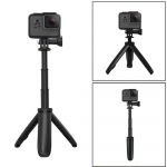 Sulankstomas trikojis Ne&scaron;iojamas trikojis Monopodas skirtas Go Pro Hero 12 11 10 9 Black Session Osmo Action kameros priedai Mini Vlog trikojis juoda